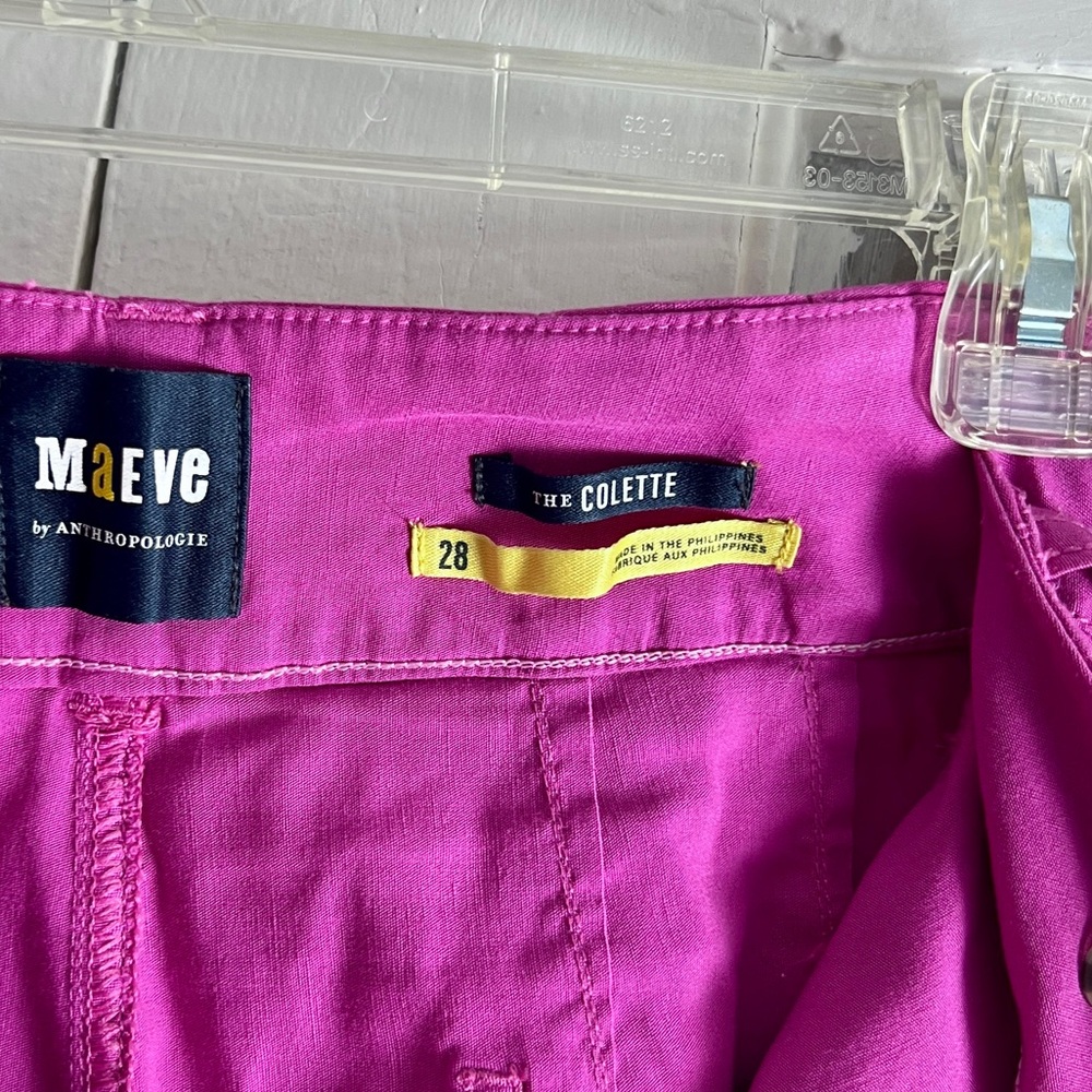 Maeve Fuchsia Wide-Leg Cropped Pants - Picture 5 of 5